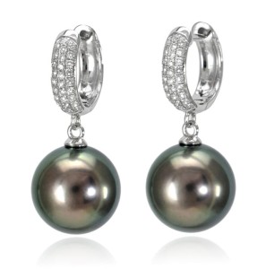 Kolczyki złote z perłami Tahiti (wzór DRNG)