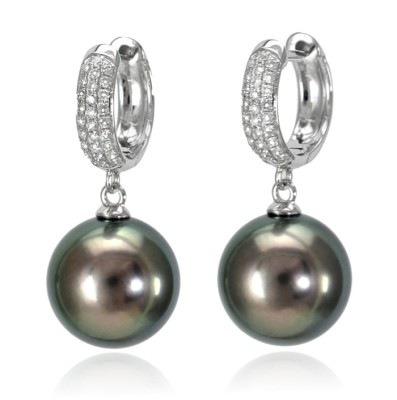 Kolczyki złote z perłami Tahiti (wzór DRNG)