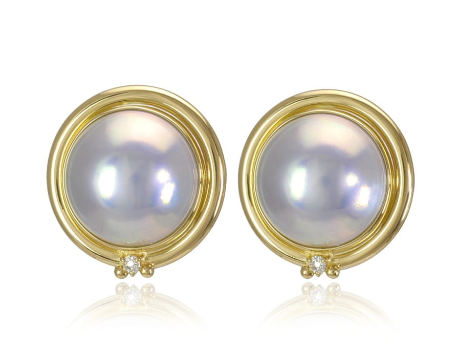 Złote kolczyki z perłami Mabe EMP-140S-SYG18D-PMDP