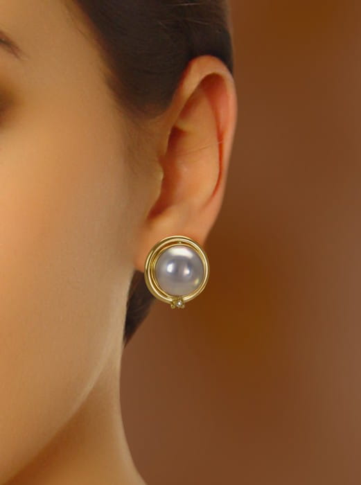 Złote kolczyki z perłami Mabe EMP-140S-SYG18D-PMDP 2