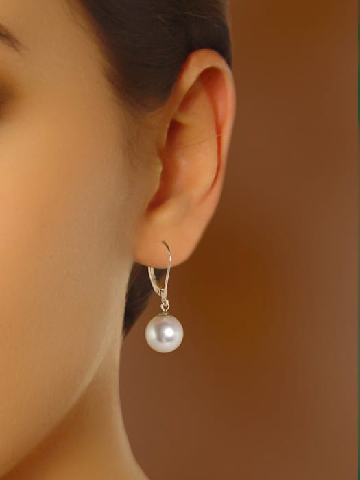 Kolczyki złote z perłami Akoya 9-9,5 mm EA-95W-LVWG14-CSEV 2