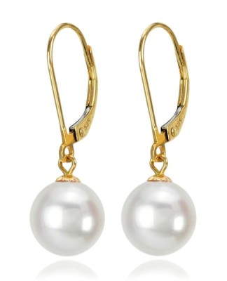 Złote kolczyki z perłami Akoya 9-9,5 mm (wzór CSEV)