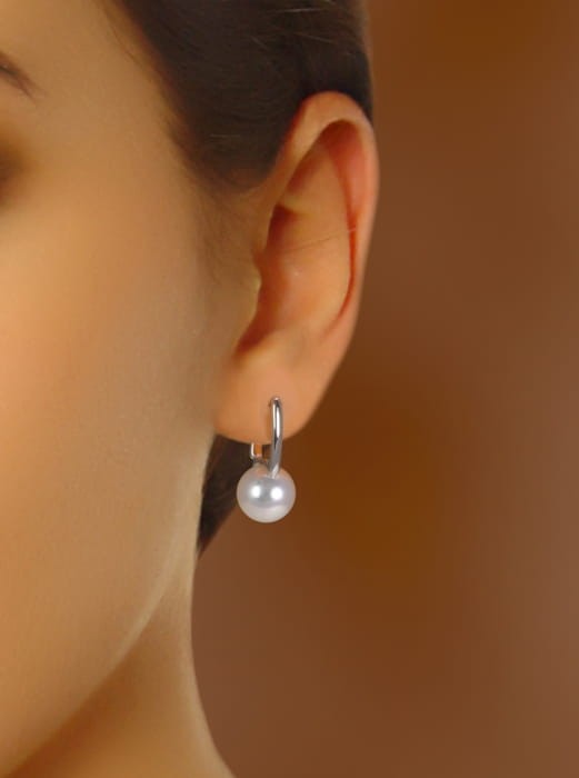 Kolczyki złote z perłami Akoya EA-90W-RWG14-SQHR 2