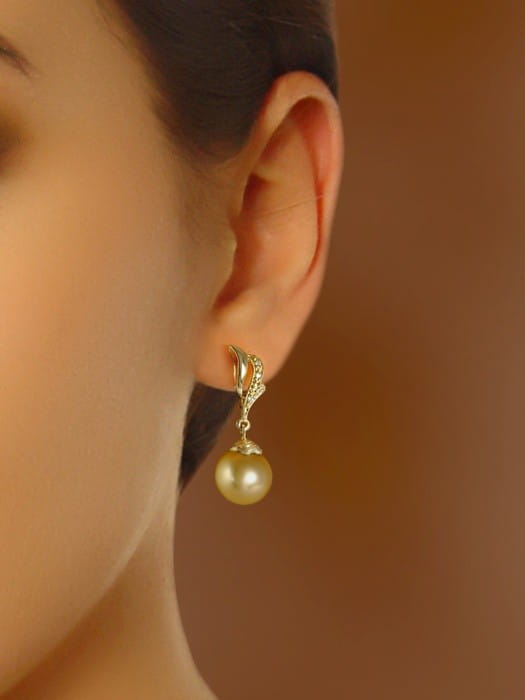 Kolczyki ze złotymi perłami South Sea ES-100G-SHYG14D-RFLM 2