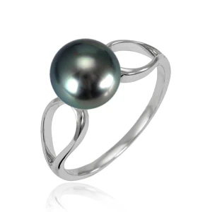 Pierścionek złoty z perłą Tahiti (wzór GNS)