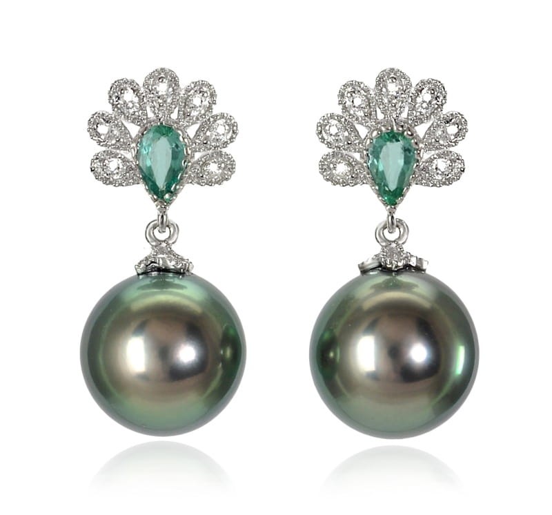 Kolczyki złote z perłami Tahiti ET-110B-SHWG18ED-PEAL