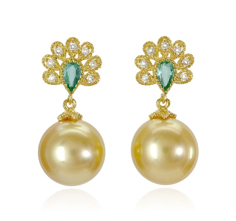 Kolczyki ze złotymi perłami South Sea ES-110G-SHYG18ED-PEAL