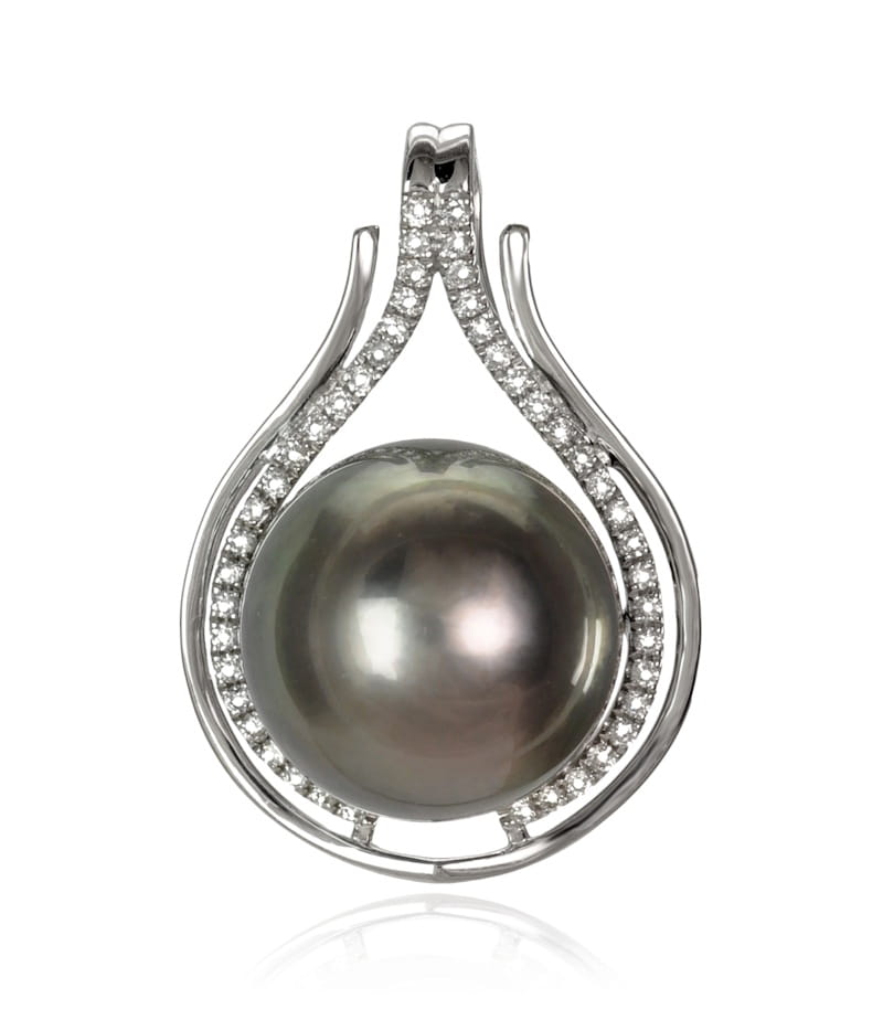 Zawieszka złota z perłą Tahiti PT-140B-WG18D-DPCH