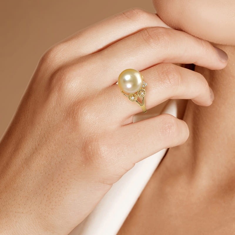 Pierścionek złoty z perłą Tahiti RT1-90B-WG14-GNS 2