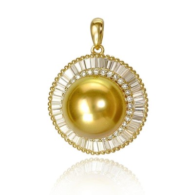 Złota zawieszka z perłą South Sea (wzór DSUN)