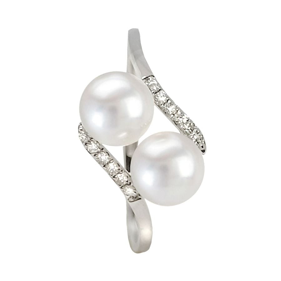 Pierścionek złoty z perłami Akoya RA2-60WW-WG14D-LWGT 2