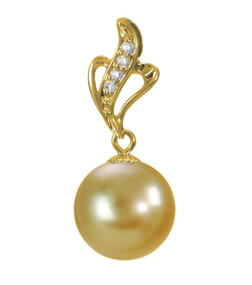 Złota zawieszka z perłą South Sea PS-110G-YG14D-GHO