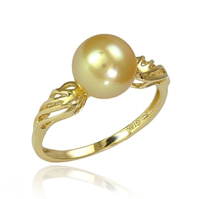 Pierścionek ze złotą perłą South Sea 8-9 mm (wzór PSWN)