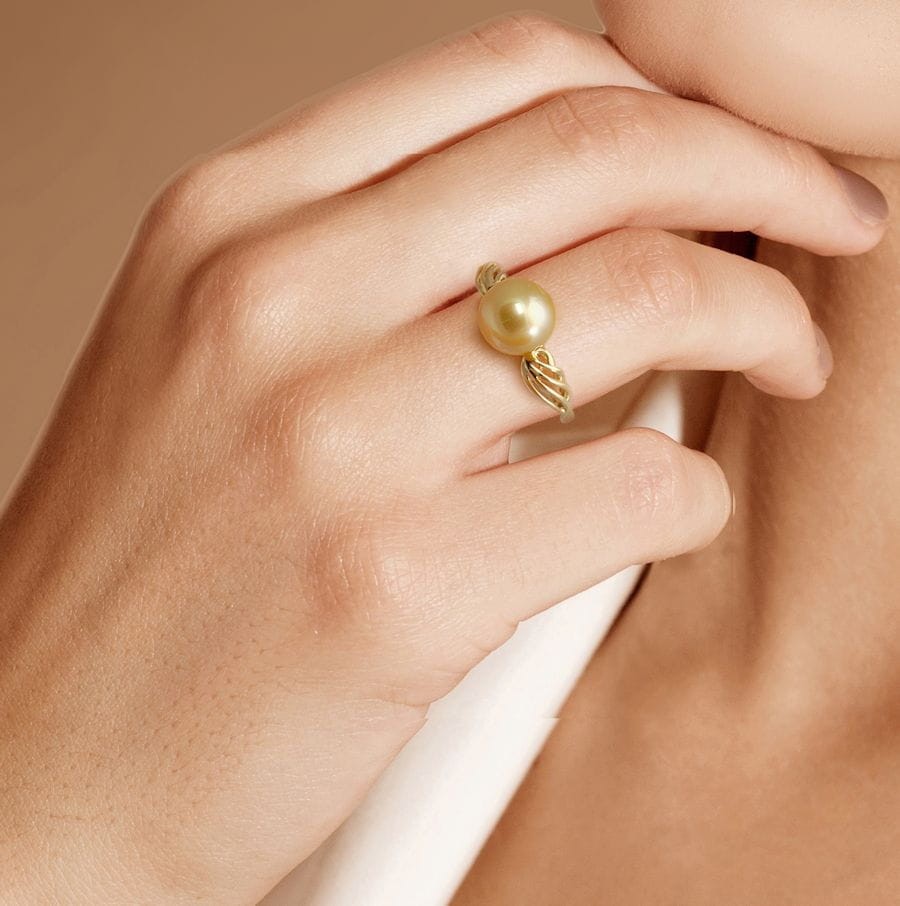 Pierścionek ze złotą perłą South Sea 8-9 mm RS1-90G-YG18-PSWN 2