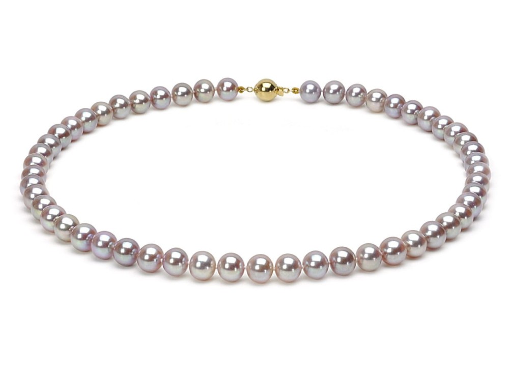 Naszyjnik z lawendowych pereł 8-8,5 mm NF17-85L-BCYG14-CSNP 2