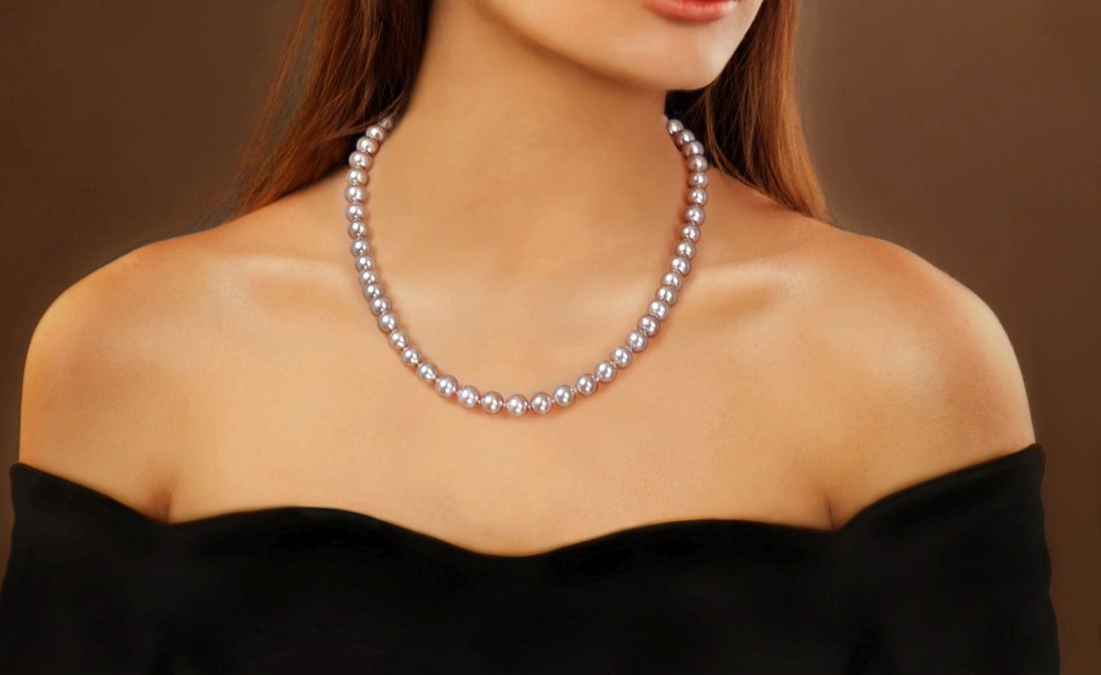 Naszyjnik z lawendowych pereł 8-8,5 mm NF17-85L-BCYG14-CSNP 3