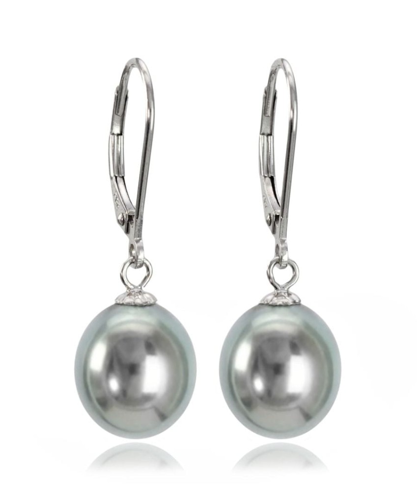 Kolczyki złote ze srebrnymi owalnymi perłami Tahiti 9-10 mm ET-100SDS-LVWG14-CSEV