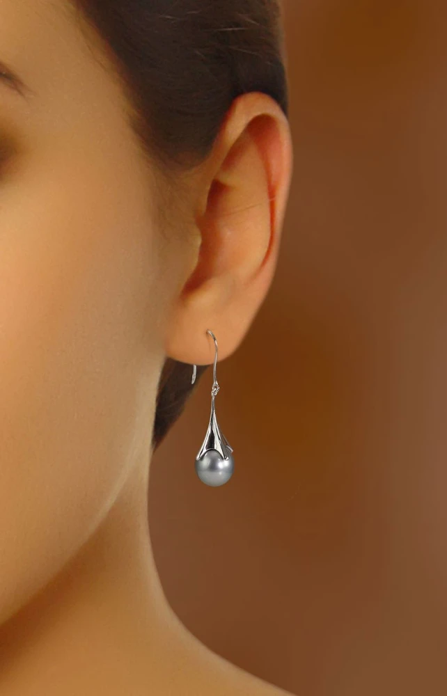 Kolczyki złote ze srebrnymi perłami Tahiti ET-100SDS-BWG14-EIFF 2