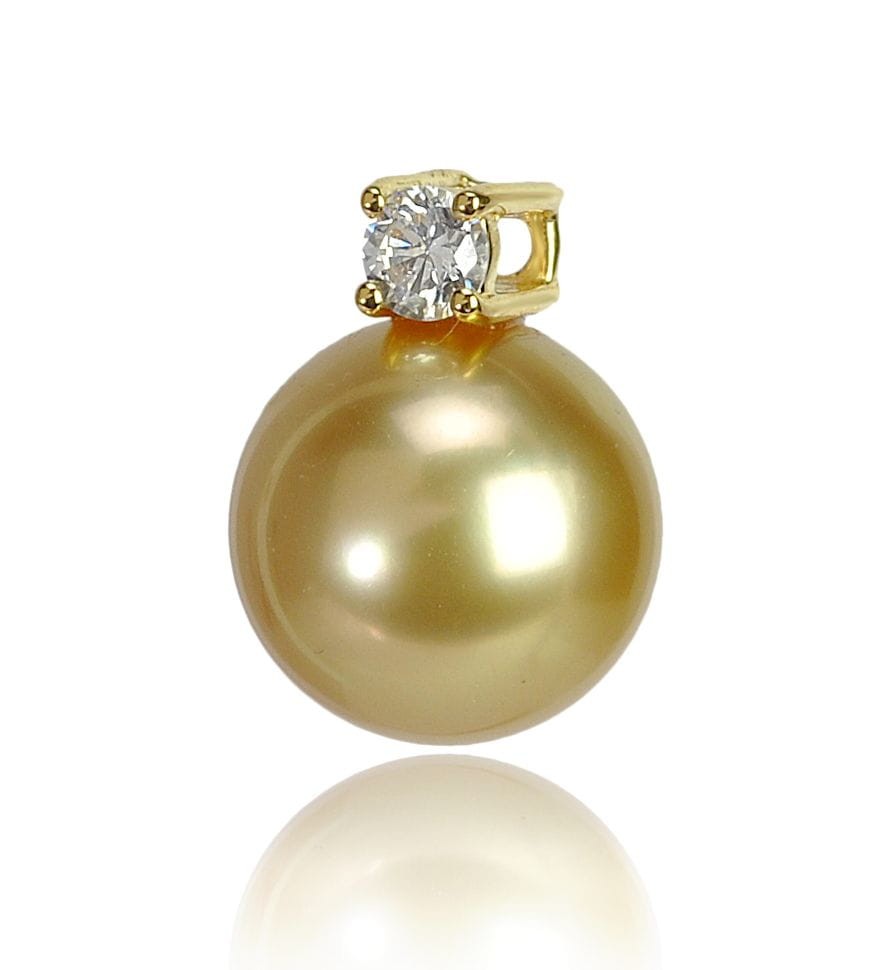 Zawieszka ze złotą perłą South Sea PS-100G-YG18D-BDP 2