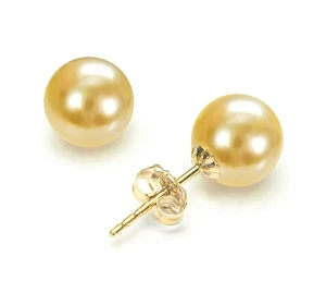 Kolczyki ze złotymi perłami South Sea 8-9mm (wzór CSES)