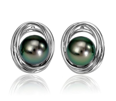 Kolczyki złote z perłami Tahiti (wzór ELPS)