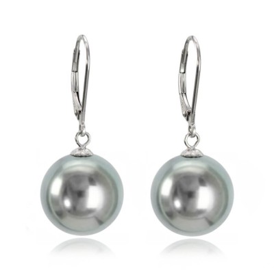 Kolczyki złote ze srebrnymi perłami Tahiti 13-14 mm (wzór CSEV)