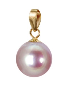 Złota zawieszka z lawendową perłą 8,5-9mm (wzór CSPS)