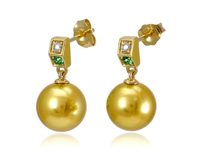 Kolczyki ze złotymi perłami South Sea (wzór TRL)