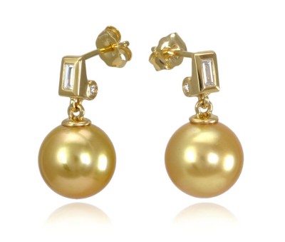 Kolczyki ze złotymi perłami South Sea (wzór BGT)