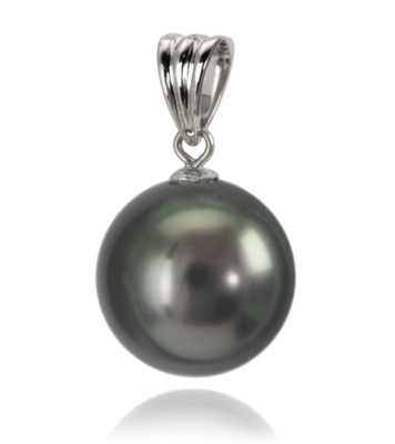 Zawieszka złota z czarną perłą 13-14 mm (wzór CSPB)