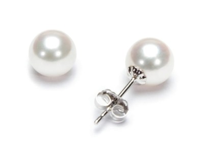 Kolczyki złote z perłami Akoya 6,5-7 mm (wzór CSES)