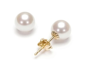 Złote kolczyki z perłami Akoya 6,5-7 mm (wzór CSES)