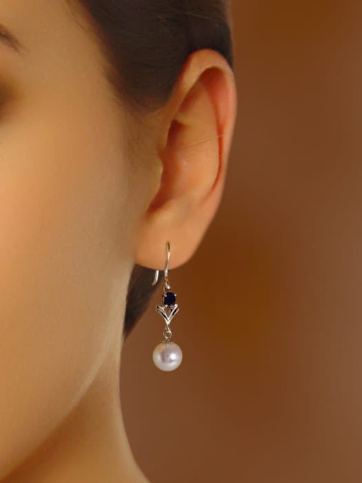 Kolczyki złote z perłami Akoya EA-75W-BWG14S-LDP 2