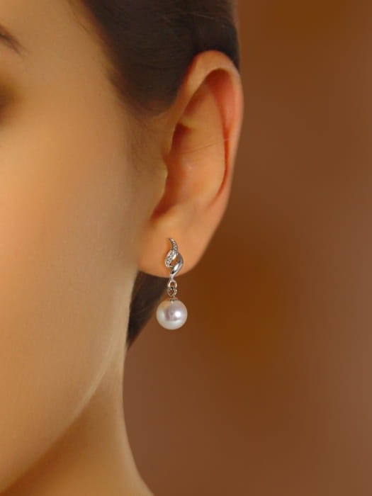 Kolczyki złote z perłami Akoya EA-75W-SHWG14D-FLA 2