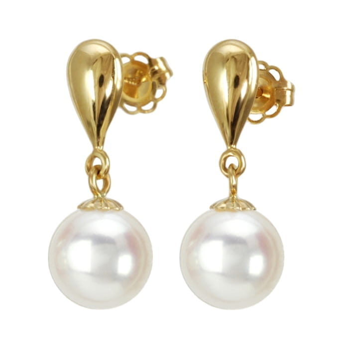 Złote kolczyki z perłami Akoya EA-75W-SHYG14-SPN