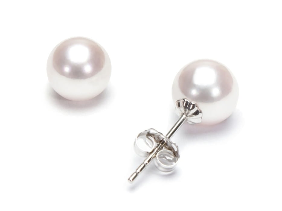 Kolczyki złote z perłami Akoya 7-7,5 mm EA-75W-SWG14-CSES