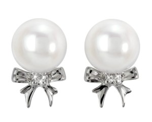 Kolczyki złote z perłami Akoya (wzór BOW)