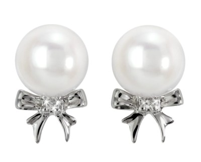 Kolczyki złote z perłami Akoya (wzór BOW)