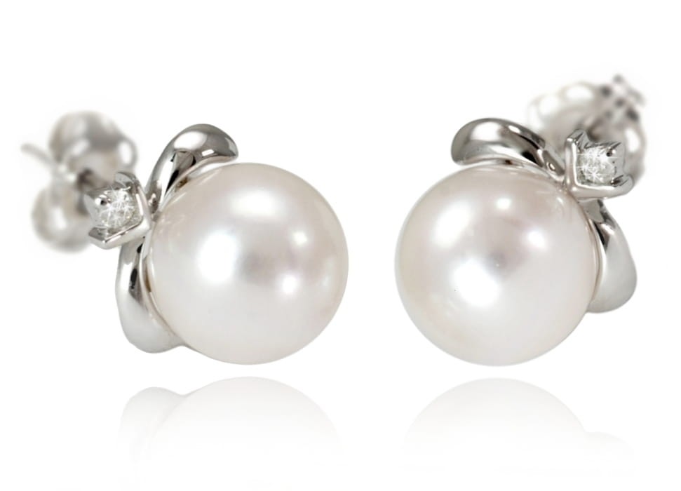 Kolczyki złote z perłami Akoya EA-75W-SWG14D-FAN