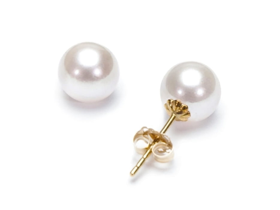 Złote kolczyki z perłami Akoya 7-7,5 mm EA-75W-SYG14-CSES