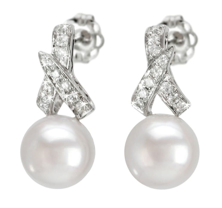 Kolczyki złote z perłami Akoya EA-75W-SWG14D-RIB