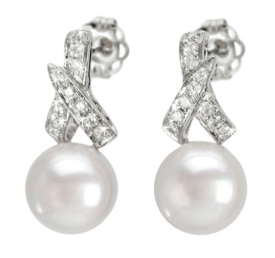 Kolczyki złote z perłami Akoya (wzór RIB)