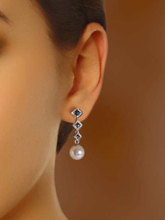 Kolczyki złote z perłami Akoya EA-80W-SHWG14S-RMB 2