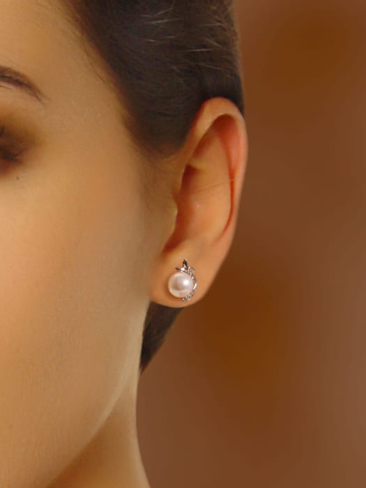 Kolczyki złote z perłami Akoya EA-80W-SWG14D-SHA 2