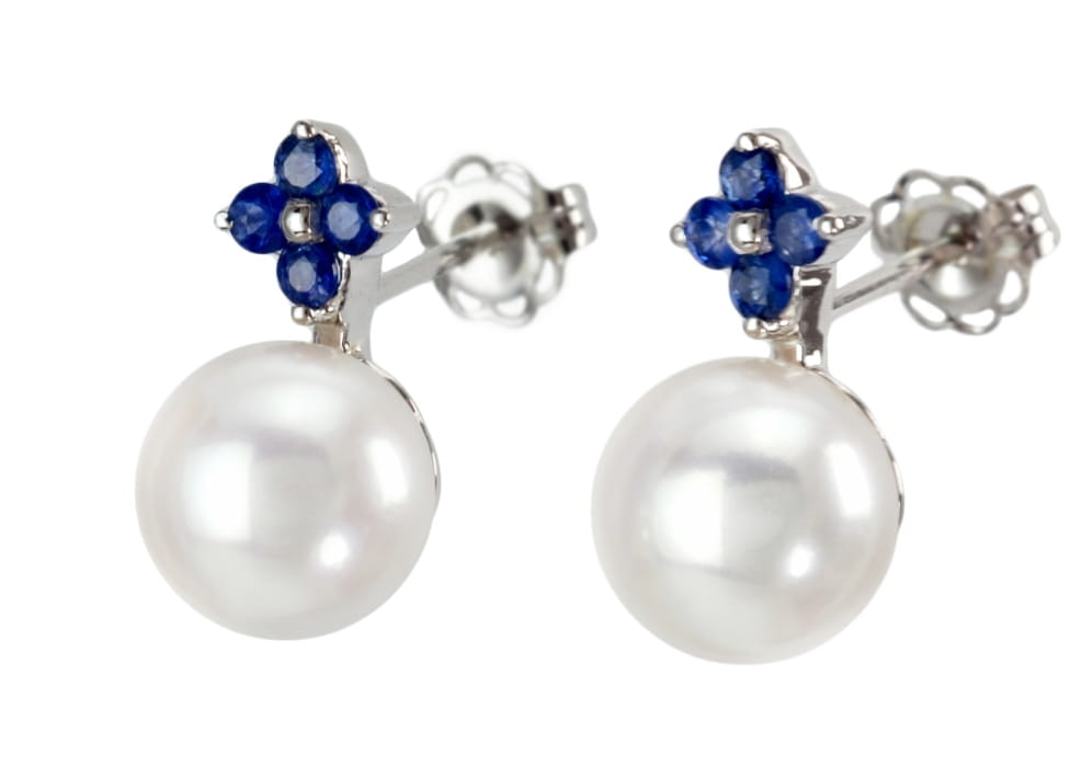 Kolczyki złote z perłami Akoya EA-80W-SWG14S-CRS