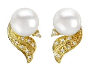 Złote kolczyki z perłami Akoya (wzór WIN)