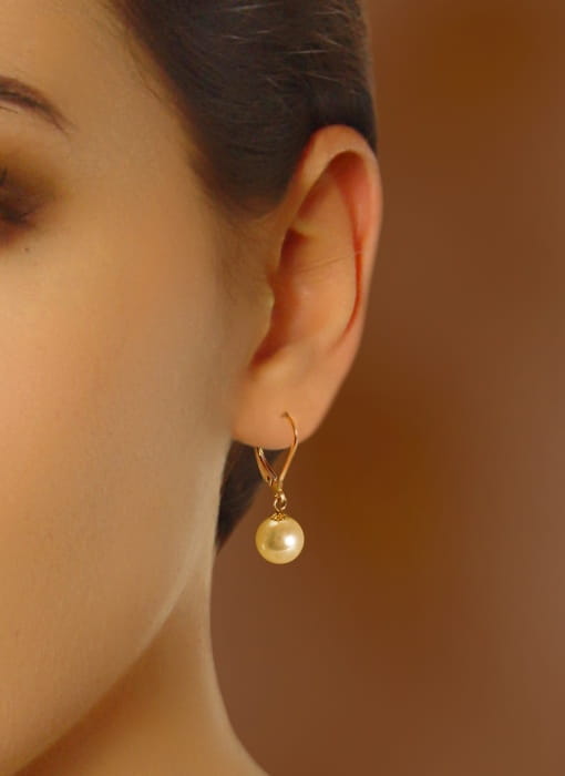 Złociste kolczyki z perłami Akoya 8-8,5 mm EA-85G-LVYG14-CSEV 2