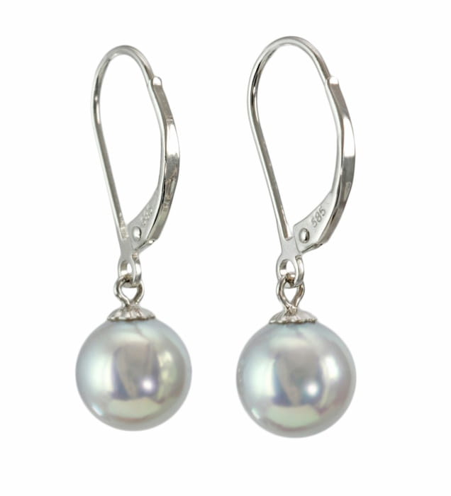 Kolczyki złote ze srebrnymi perłami Akoya 8-8,5 mm EA-85S-LVWG14-CSEV