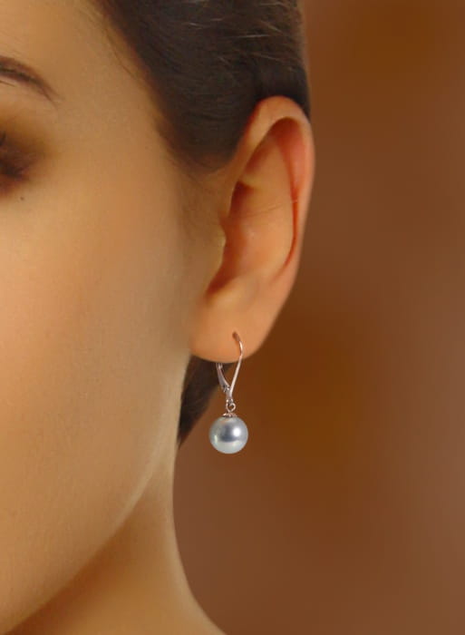 Kolczyki złote ze srebrnymi perłami Akoya 8-8,5 mm EA-85S-LVWG14-CSEV 2