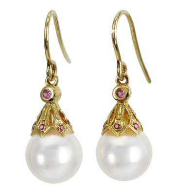 Złote kolczyki z perłami Akoya (wzór HAT)